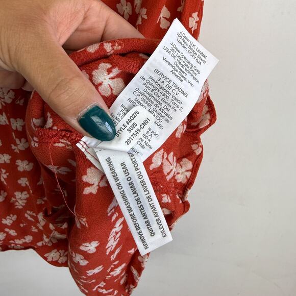 Madewell Button Front Mini Floral Dress Red Happy Hibiscus - 2 - Picture 7 of 11